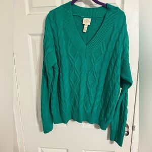 St. John's Bay Turquoise V-Neck Sweater